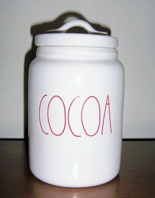 Rae Dunn Christmas Cocoa Canister Ll Farmhouse Red Letters
