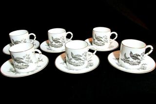 6 Royal Worcester Demitasse Tea Cup And Saucers