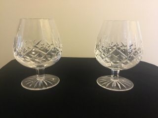 2 Waterford Crystal Lismore Pattern Brandy Snifters 5 1/4”tall