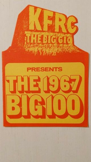 Kfrc 610 Radio 1967 Big 100 Music Survey Surveys - San Francisco