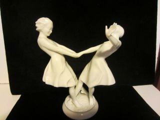 Vintage Hutschenreuther Germany Porcelain Figurine Dancing Girls 8 "