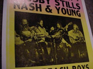 CROSBY STILLS NASH & NEIL YOUNG CSN&Y 70s 1974 CONCERT POSTER The Band Beach Boy 2