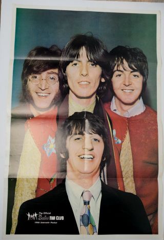 The Beatles Official Fan Club 1968 Souvenir Poster