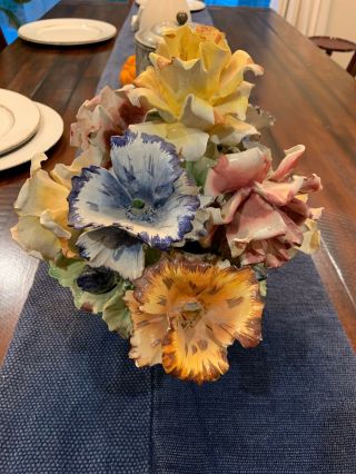 Capodimonte Porcelain Flower Centerpiece