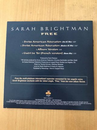 Sarah Brightman 2 Rare CD Singles.  Free/Angel (remixes) 2