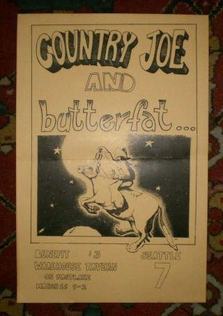 Country Joe & Butterfat Seattle 7 Benefit Poster Warehouse 1970 Paul Huber Art