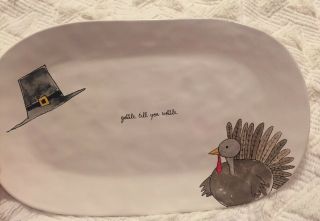 Rae Dunn Gobble Till You Wobble Thanksgiving Platter Stoneware By Magenta