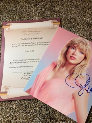 Taylor Swift autographed signed lover photo with 3