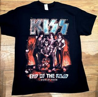 Kiss End Of The Road World Official Black Tour Shirt 