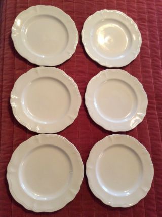 Vintage 6 White Federalist Ironstone Dinner Plates From Sears 10 1/2 “ Diameter