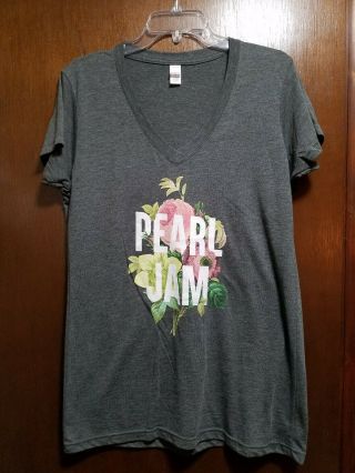 Pearl Jam The Home Shows Tour Womens Grey V Neck T Shirt Xl