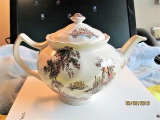Johnson Bros England Tea Pot 4 Cup The Old Mill Brown Vintage And It Is Excellen