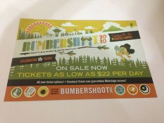 Bumbershoot 2010 Concert Poster Bob Dylan Weezer Hole Rise Against Decemberists