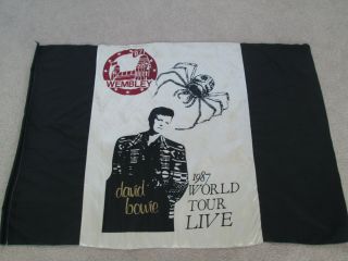 Rare Vintage David Bowie Glass Spider Tour Flag Banner Wembley Concert 1987