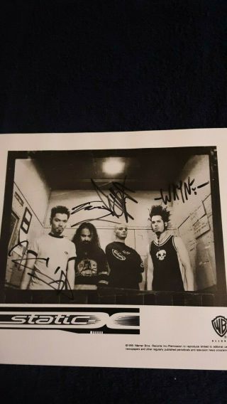 Static - X Photo Promo Signed Korn 8x10 Wisconsin Death Trip Metal Cd Punk