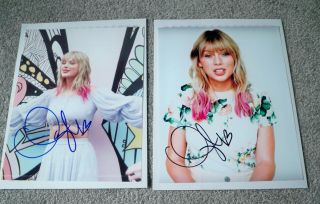 Taylor Swift Hand Signed 8 X 10 Color Photos (2 Photos) /