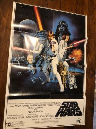 Star Wars 1977 Movie Poster 36 X 24 Litho Ptw - 531
