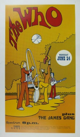 The Who Concert Poster Spectrum Philadelphia June 24th 1970 James Gang Print