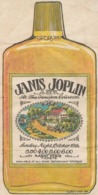 Janis Joplin Handbill 1969 - Houston