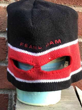 Pearl Jam Black Beanie Winter Hat RARE Yield Tour Official 1998 Mask 3
