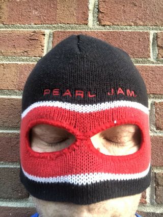 Pearl Jam Black Beanie Winter Hat RARE Yield Tour Official 1998 Mask 5