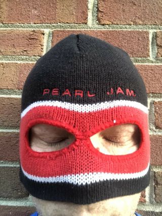 Pearl Jam Black Beanie Winter Hat RARE Yield Tour Official 1998 Mask 6