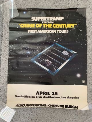 Supertramp - Crime Of The Century 1974 Promo Tour Poster - 30x24 - Rare