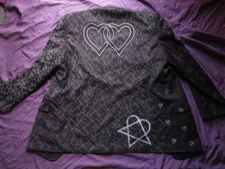 Bam Margera Hearts Jacket M L Xl Xxl Him Ville Valo Shirt Goth Concert Blazer
