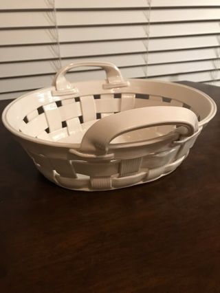 Tiffany & Co.  11” White Woven Porcelain Basket Without Box”