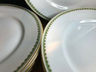 Antique Theodore Haviland Limoges Dinner Plates Plus Green Gold Trim (8)