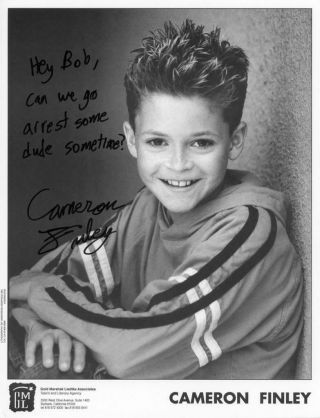 Cameron Finley Hand - Signed 8.  5x11 Agency Headshot Child Actor Tv Star (s1809)