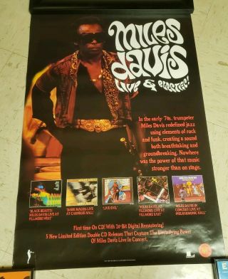Miles Davis Rare Promo Poster Live & Electric Fillmore East Dark Magus Columbia