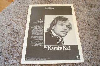 The Karate Kid Oscar Ad With John G.  Avildsen For Best Director,  Ralph Macchio