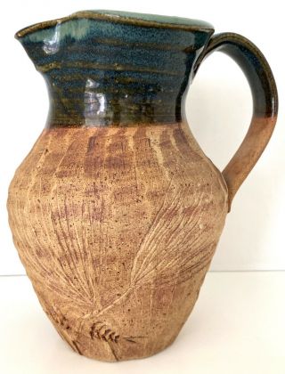 Rockhouse Pottery Pitcher,  Ken Poole Signed,  Seagrove,  Nc,  Brown And Green