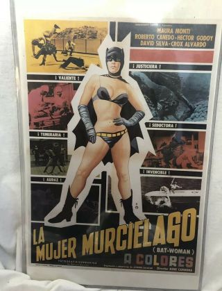 La Mujer Murcielago Bat Women Maura Monti Mexican Lobby Card 1968