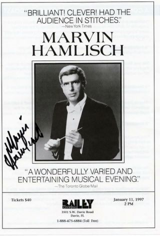 Marvin Hamlisch Composer Pianist Signed Autographed 8x10 Photo W/coa & Ad