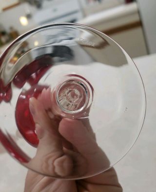 SET OF 4 LENOX HOLIDAY GEMS RED RUBY BALLOON WINE GLASSES 6