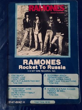 The Ramones 8 Track Rocket To Russia Punk Joey Johnny Dee Dee Tommy