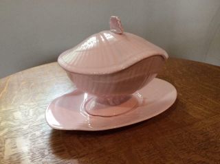 Wedgwood Alpine Pink Bone China Cream Bowl,  Lid And Stand Shape 4090