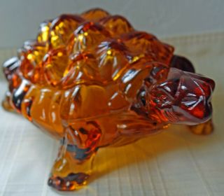 FENTON/L.  G.  WRIGHT AMBER KNOBBY TURTLE COVERED GLASS CANDY DISH 4