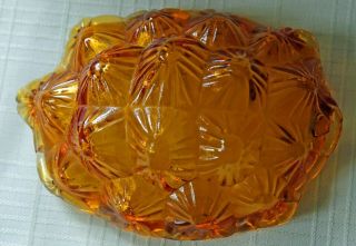 FENTON/L.  G.  WRIGHT AMBER KNOBBY TURTLE COVERED GLASS CANDY DISH 7