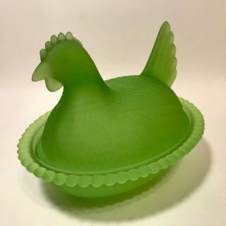 Frosted Lime Green Indiana Hen On Nest 2