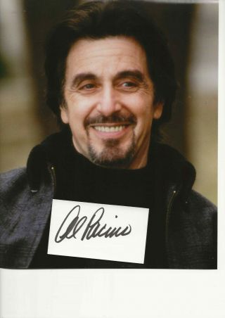 Great Color 8x10 & Hand Signed Card By Al Pacino