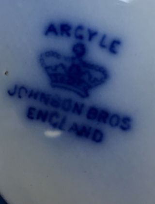 Antique Johnson Bros Argyle Flow Blue Platter Dish