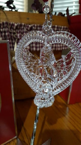 Waterford Crystal 2007 Annual Angel Heart Xmas Tree Ornament & Enhancer Ireland