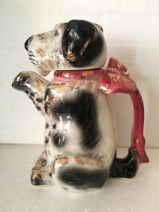 VINTAGE E&R ERPHILA Fox Terrier Dog Figural Tea Pot Ceramic Pitcher Germany 2