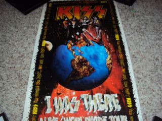 KISS rare OUT OF PRINT World Tour 1996 1997 Poster Exclusive Gene Simmons 16x30 4