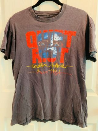 Vintage Quiet Riot 1984 Tour T - Shirt L - Rare Motley Crue Guns N Roses