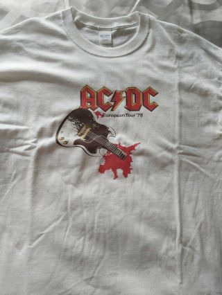 Ac/dc If You Want Blood 1978 Tour T Shirt Xl