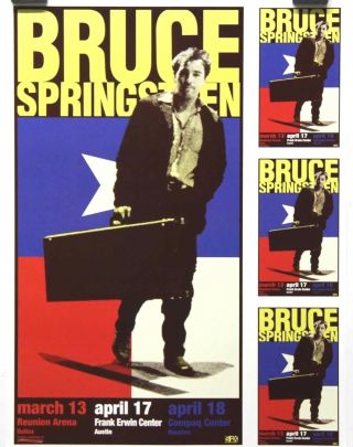 Bruce Springsteen 2000 Uncle Charlie Texas Concert Uncut Sheet Poster Handbills